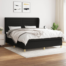 vidaXL fekete szövet rugós ágy matraccal 160x200 cm ágy és ágykellék