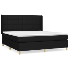 vidaXL fekete szövet rugós ágy matraccal 160x200 cm (3132003) ágy és ágykellék