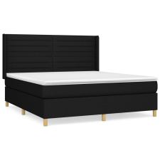 vidaXL fekete szövet rugós ágy matraccal 160x200 cm (3132083) ágy és ágykellék