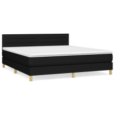 vidaXL fekete szövet rugós ágy matraccal 160x200 cm (3140707) ágy és ágykellék