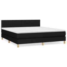 vidaXL fekete szövet rugós ágy matraccal 160x200 cm (3140787) ágy és ágykellék