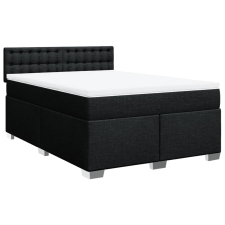 vidaXL fekete szövet rugós ágy matraccal 160x200 cm (3285955) ágy és ágykellék