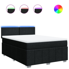 vidaXL fekete szövet rugós ágy matraccal 160x200 cm (3289414) ágy és ágykellék