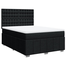 vidaXL fekete szövet rugós ágy matraccal 160x200 cm (3291735) ágy és ágykellék
