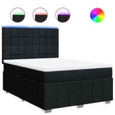 vidaXL fekete szövet rugós ágy matraccal 160x200 cm (3294021) ágy és ágykellék