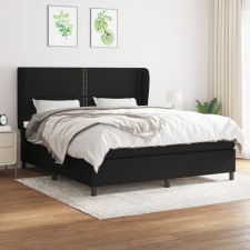 vidaXL fekete szövet rugós ágy matraccal 180 x 200 cm ágy és ágykellék