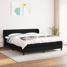 vidaXL fekete szövet rugós ágy matraccal 180 x 200 cm ágy és ágykellék