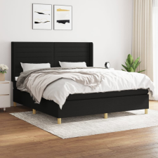 vidaXL fekete szövet rugós ágy matraccal 180 x 200 cm ágy és ágykellék