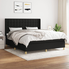 vidaXL fekete szövet rugós ágy matraccal 180 x 200 cm ágy és ágykellék
