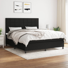 vidaXL fekete szövet rugós ágy matraccal 180 x 200 cm ágy és ágykellék