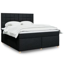 vidaXL fekete szövet rugós ágy matraccal 180 x 200 cm ágy és ágykellék
