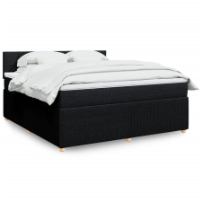 vidaXL fekete szövet rugós ágy matraccal 180 x 200 cm ágy és ágykellék