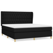vidaXL fekete szövet rugós ágy matraccal 180 x 200 cm (3128783) ágy és ágykellék