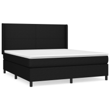 vidaXL fekete szövet rugós ágy matraccal 180 x 200 cm (3131291) ágy és ágykellék