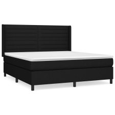 vidaXL fekete szövet rugós ágy matraccal 180 x 200 cm (3131531) ágy és ágykellék