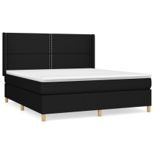 vidaXL fekete szövet rugós ágy matraccal 180 x 200 cm (3131931) ágy és ágykellék
