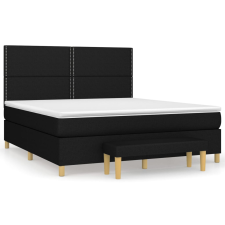 vidaXL fekete szövet rugós ágy matraccal 180 x 200 cm (3137095) ágy és ágykellék