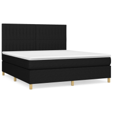 vidaXL fekete szövet rugós ágy matraccal 180 x 200 cm (3142515) ágy és ágykellék