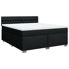 vidaXL fekete szövet rugós ágy matraccal 180 x 200 cm (3285976) ágy és ágykellék