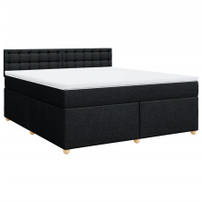 vidaXL fekete szövet rugós ágy matraccal 180 x 200 cm (3286775) ágy és ágykellék