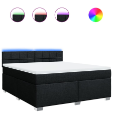 vidaXL fekete szövet rugós ágy matraccal 180 x 200 cm (3288269) ágy és ágykellék
