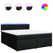 vidaXL fekete szövet rugós ágy matraccal 180 x 200 cm (3289061) ágy és ágykellék