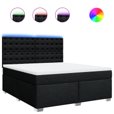 vidaXL fekete szövet rugós ágy matraccal 180 x 200 cm (3292883) ágy és ágykellék