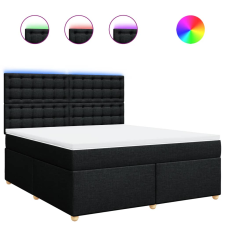 vidaXL fekete szövet rugós ágy matraccal 180 x 200 cm (3293675) ágy és ágykellék
