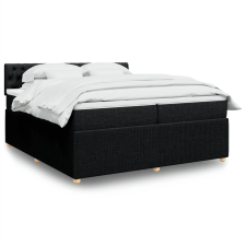 vidaXL fekete szövet rugós ágy matraccal 200 x 200 cm ágy és ágykellék