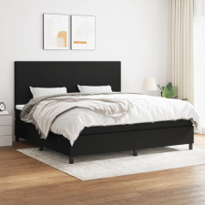 vidaXL fekete szövet rugós ágy matraccal 200 x 200 cm ágy és ágykellék