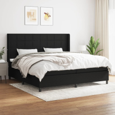 vidaXL fekete szövet rugós ágy matraccal 200 x 200 cm ágy és ágykellék