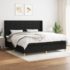 vidaXL fekete szövet rugós ágy matraccal 200 x 200 cm ágy és ágykellék