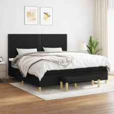 vidaXL fekete szövet rugós ágy matraccal 200 x 200 cm ágy és ágykellék