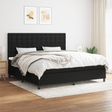 vidaXL fekete szövet rugós ágy matraccal 200 x 200 cm ágy és ágykellék