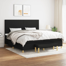 vidaXL fekete szövet rugós ágy matraccal 200 x 200 cm ágy és ágykellék