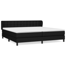 vidaXL fekete szövet rugós ágy matraccal 200 x 200 cm (3126591) ágy és ágykellék
