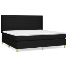 vidaXL fekete szövet rugós ágy matraccal 200 x 200 cm (3132099) ágy és ágykellék