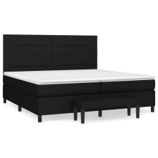 vidaXL fekete szövet rugós ágy matraccal 200 x 200 cm (3136623) ágy és ágykellék
