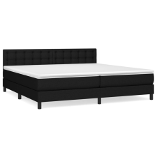vidaXL fekete szövet rugós ágy matraccal 200 x 200 cm (3140403) ágy és ágykellék