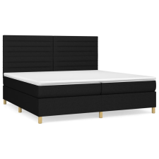 vidaXL fekete szövet rugós ágy matraccal 200 x 200 cm (3142443) ágy és ágykellék