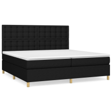 vidaXL fekete szövet rugós ágy matraccal 200 x 200 cm (3142683) ágy és ágykellék