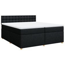 vidaXL fekete szövet rugós ágy matraccal 200 x 200 cm (3286803) ágy és ágykellék