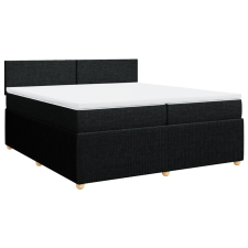 vidaXL fekete szövet rugós ágy matraccal 200 x 200 cm (3287558) ágy és ágykellék