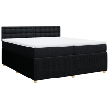vidaXL fekete szövet rugós ágy matraccal 200 x 200 cm (3287579) ágy és ágykellék