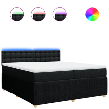 vidaXL fekete szövet rugós ágy matraccal 200 x 200 cm (3289879) ágy és ágykellék