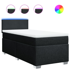 vidaXL fekete szövet rugós ágy matraccal 80 x 200 cm ágy és ágykellék