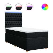 vidaXL fekete szövet rugós ágy matraccal 80 x 200 cm ágy és ágykellék