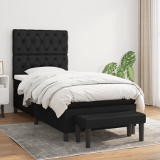 vidaXL fekete szövet rugós ágy matraccal 80 x 200 cm ágy és ágykellék