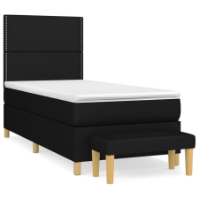vidaXL fekete szövet rugós ágy matraccal 80 x 200 cm (3137031) ágy és ágykellék