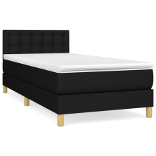 vidaXL fekete szövet rugós ágy matraccal 80 x 200 cm (3140891) ágy és ágykellék